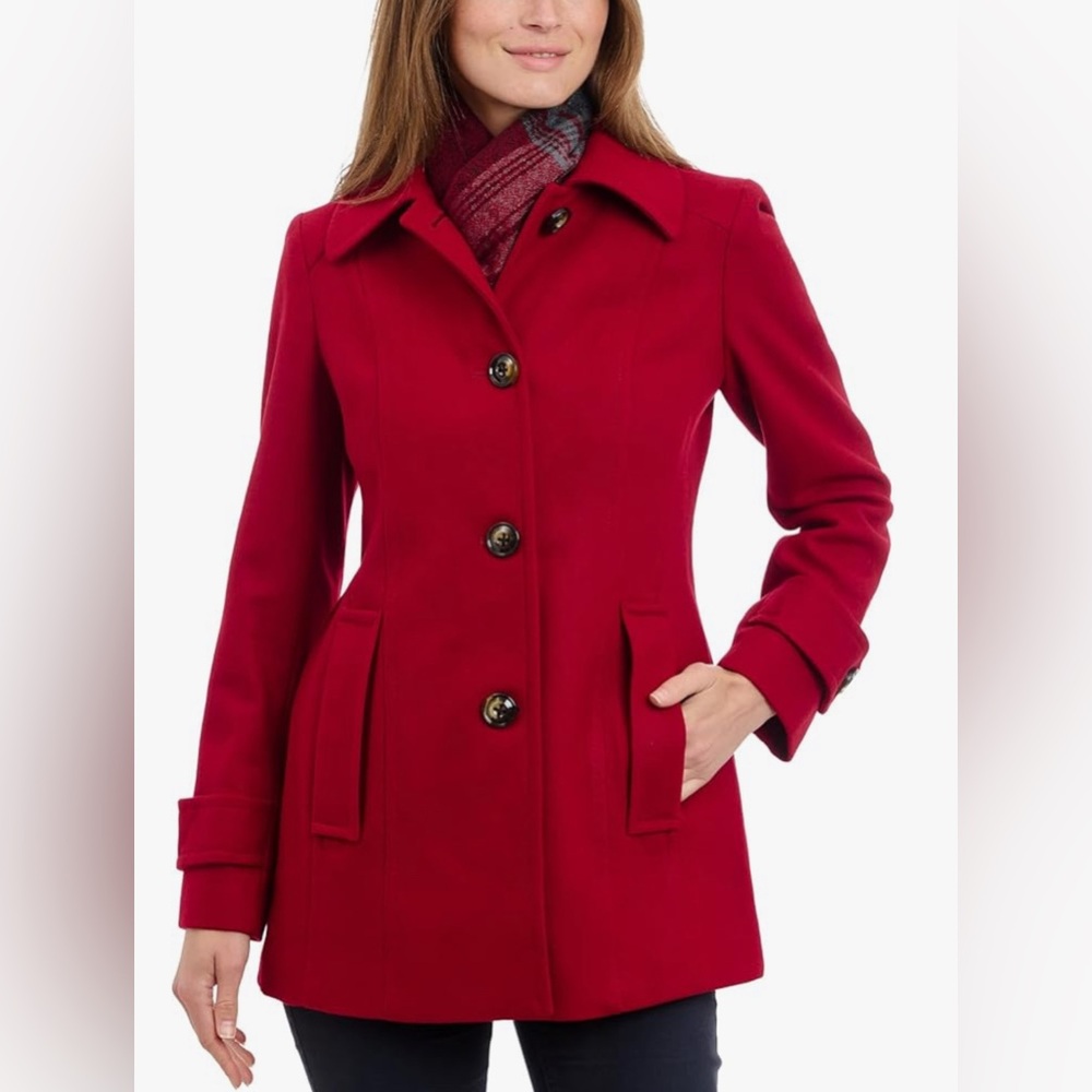 (NEW) LONDON FOG Single Breasted Wool Peacoat